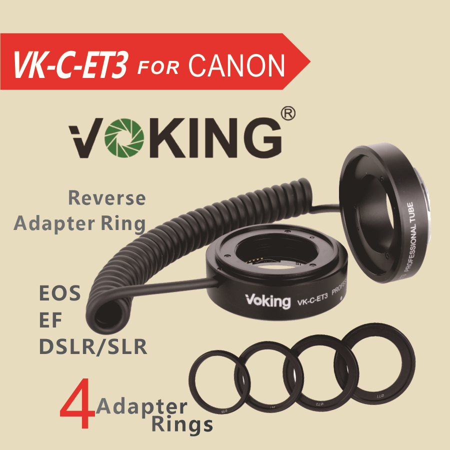 Voking Auto Focus AF macro Extension Tube Reverse adapter ring lens EF EF S for Canon