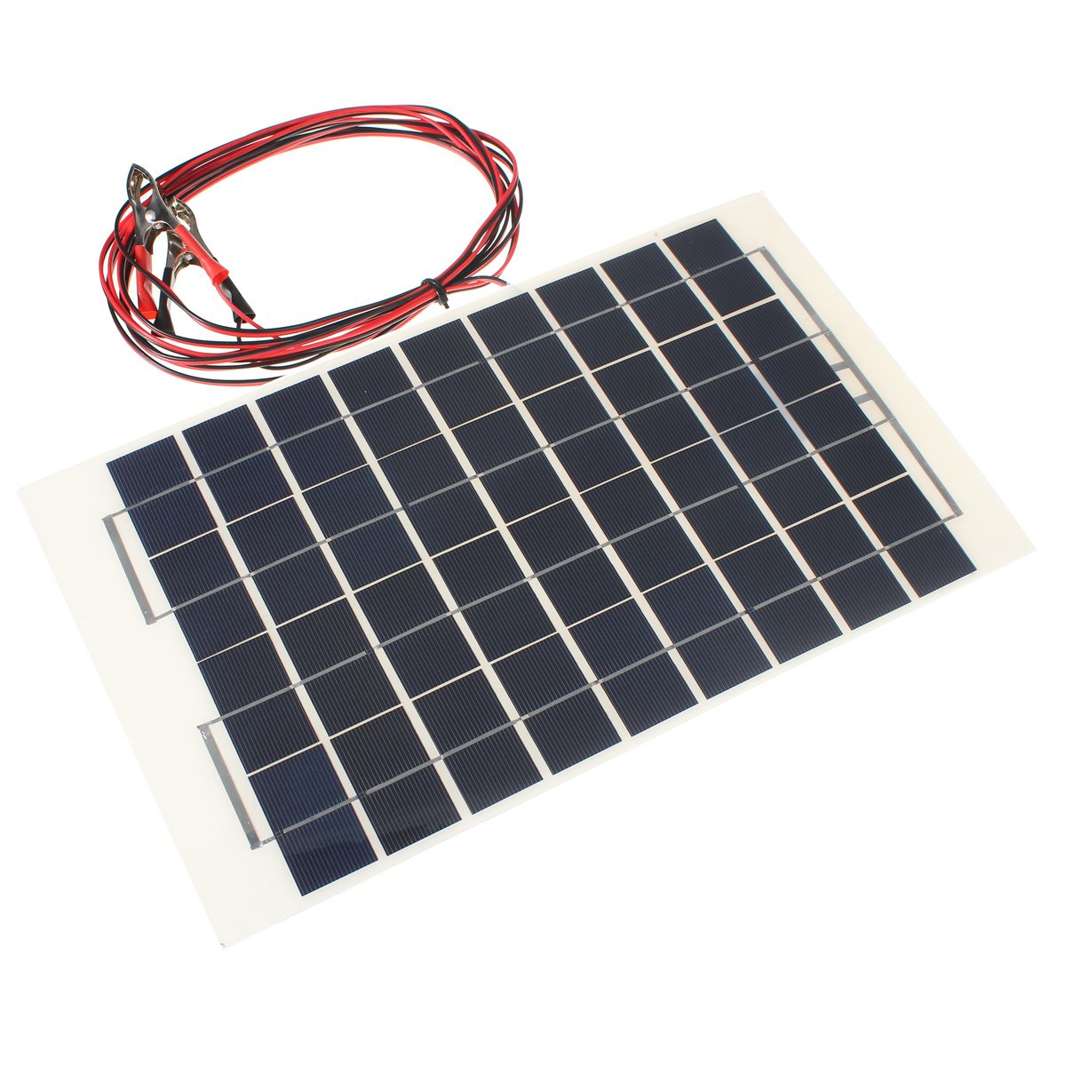 12V 10W PolyCrystalline Transparent Epoxy Resin Cells Solar Panel DIY Solar Module with block diode+2 Alligator Clips+4m Cable