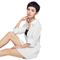 European Style Long Shirt Women Sexy And Handsome Summer Loose White Long Sleeved Women Blouses 2016