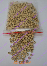 1000pcs/pack Blonde silicone micro nano bead with silicone line for Nano Hair Extensions tool kit 7 Colors Optional