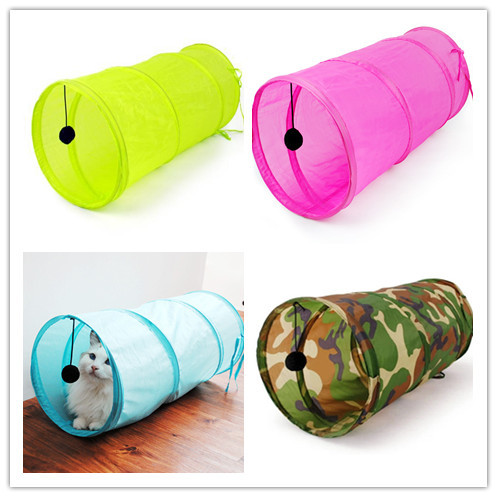 Fre e shippingPetCat Play Tunnel Camouflage Color Funny Cat Long Tunnel Kitten Play Toy Collapsible Bulk