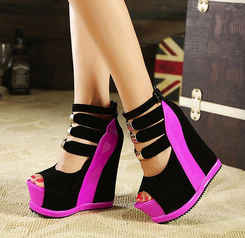 2016 New Womens Pumps Women Platform Wedge Sa