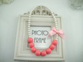 New candy colors pearl necklaces baby girl kids snow Princess satin ribbon bow necklace Accessories Free