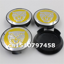 Car styling 4pcs 58mm black blue yellow red JAGUAR logo car emblem Wheel Center Hub Cap