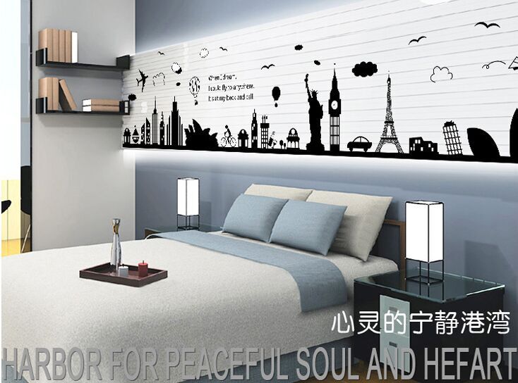 Muursticker woonkamer: muursticker boom blauw woonkamer plakhetzelf. Woonkamer tekst muurdecoratie