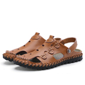 New Arrival Soft Leather Beach Sandals for Men Handmade Leather Summer Shoes Male 2017 Sewing Classics