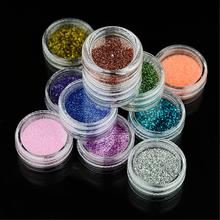 12pcs lot Color Glitter Dust Powder Tip Decoration Nail Art Nail tools EQ0005 