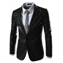 New 2014 Winter Jacket for Men Single Button Business Formal Leather Suit Coat British Style Men’s Jacqueta De Couro Masculina