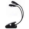 1PC USB Charging 2 Dual Arm 4 LED Lamp Clip On Light For Book Reading Tablet