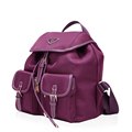 2016 Trendy Imported Nylon Backpack Women Solid Color Preppy Style Waterproof Travel Bag Belt Buckle Flap