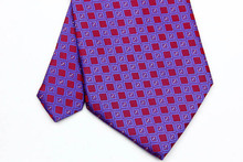 NT0056 Red Royal Plaid Smooth Jacquard Woven Classic Type Silk Polyester Man s Business Wedding Luxury