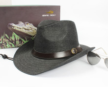 Hot Selling New Stylish Western Cowboy Trilby Fedoral Unisex Women Men Straw Cap Wide Brim Sun