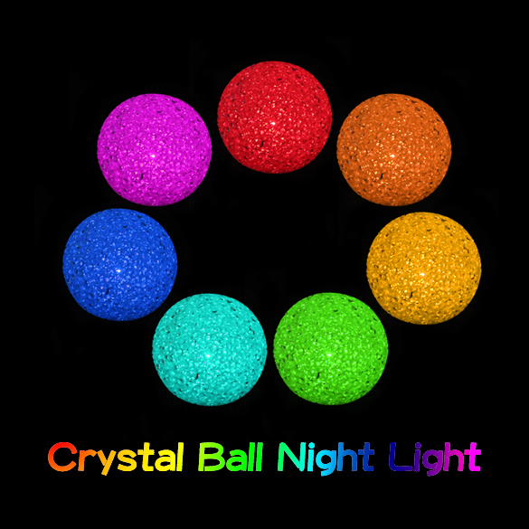 100% Brand New Color Changing Crystal Ball LED Night Lamp Magic 7 Colorful Light MFBS