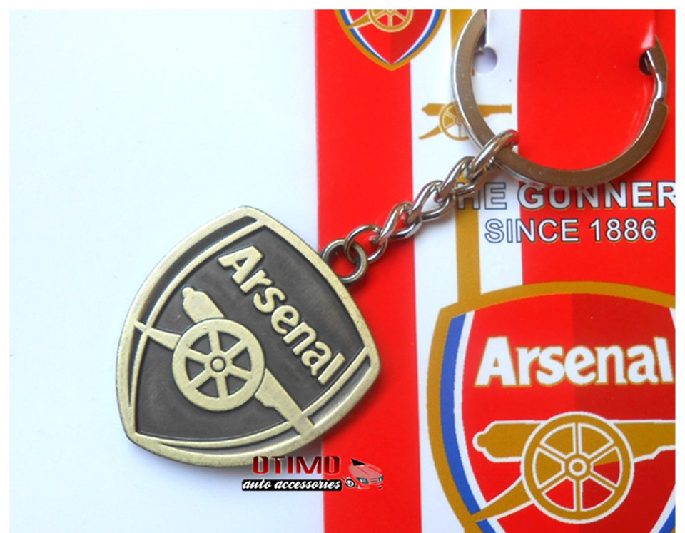 England Premier League Arsenal Bronze Sculpture Keychain Football Souvenirs Key Holder Key Chain European Club Soccer Keyring 1