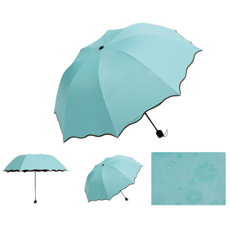2015 New Lady Umbrellas Princess Magic Flowers Dome Umbrellas Waterproof Polyester Parasol Sun/Rain Folding Umbrella Smile