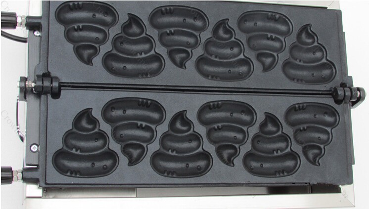 Description Picture 6 of itemCommercial Use Non-stick 110v 220v Electric Poo Shaped Waffle Iron Maker Machine Baker