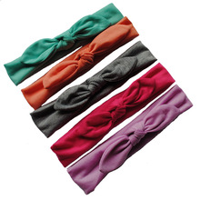 Wholesale 12pcs Hot Baby Girls Headband Upknot Ears Bow Hairband Kid’s Headwrap Mixed Colors Fashion Childrens Hair Accessories