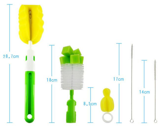 5 In 1 Baby Milk Bottle Nipple Clean Brush Kitchen Drinking Straw Cleaner Cup Brush (2)