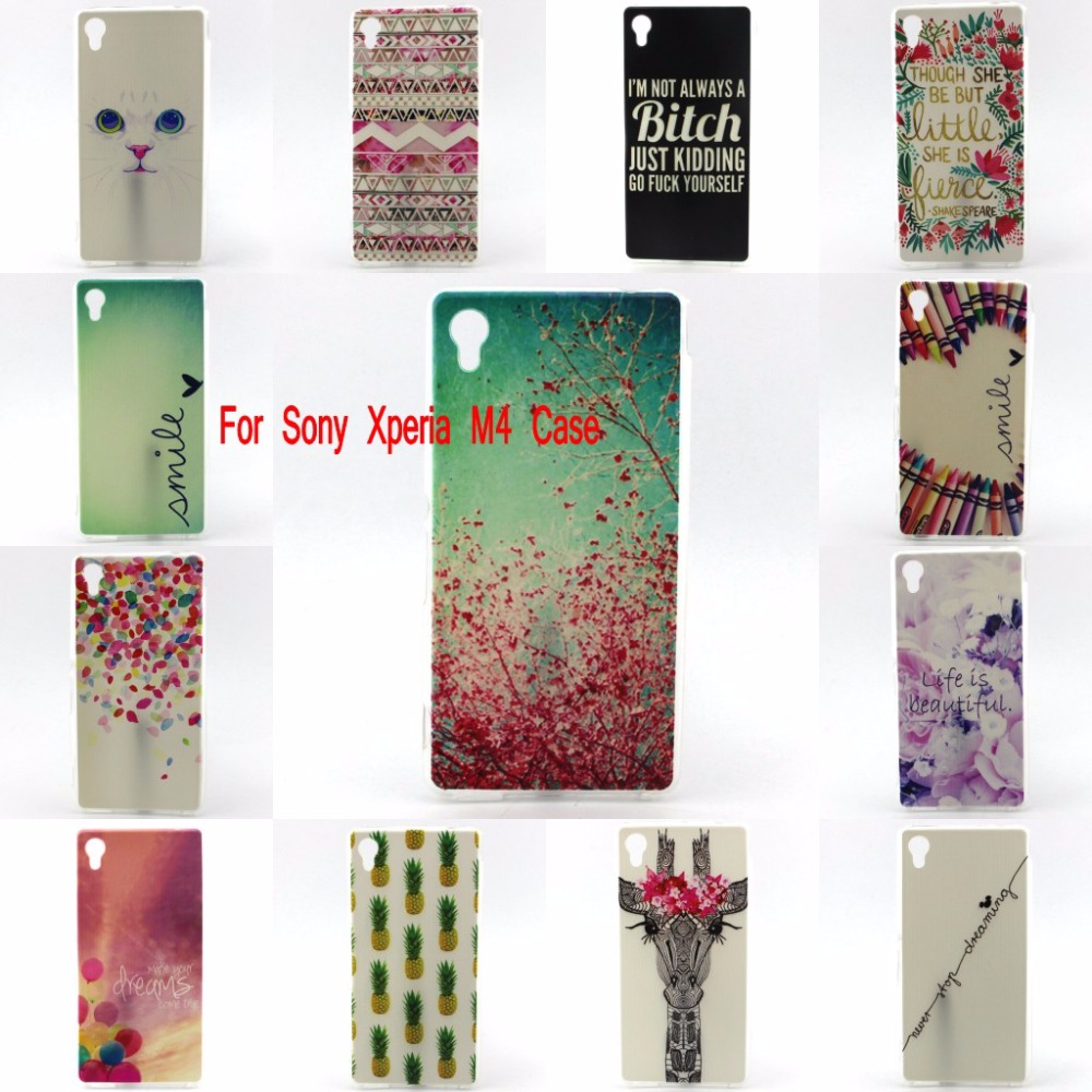 For Sony Xperia M4 Aqua font b Phone b font Case TPUBag Protective Cover For Sony