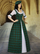 Scottish Tartan Two Piece Traditional Dress Handmade in Tartan Plaid