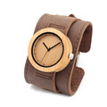 BOBO BIRD New Men s Bamboo Wooden Wristwatches With Genuine Cowhide Leather Band Luxury Wood Watches