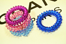 Free Shipping 10Pcs lot Fashion Cute Candy Color Hair Jewelry Headbands Telephone Line Hair Rope For