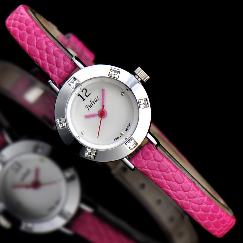Julius Lady Children Wrist Watch Mini Small Quartz Hours Best Fashion Dress Korea Leather Bracelet Girl