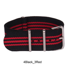Wholesale 24 mm Multi Color Black Red Army Sports nato fabric Nylon watchbands Watch Strap accessories