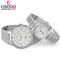CHENXI Brand Fashion Romantic Silver Couple Watch Stainless Steel Men s Women s Quartz Wirstwatch Analog