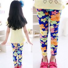 2015 spring summer Autumn 16 color baby girl legging fashion printed flower butterfly 2 10 years
