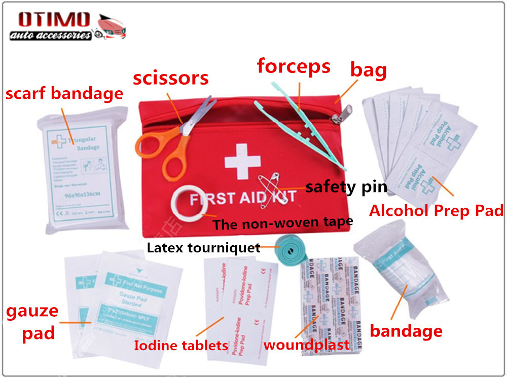 1 Automobile First Aid Kit Mini Car First Aid Kit Bag Small Medical Box Emergency Survival Kit Car Treatment Pack Bag