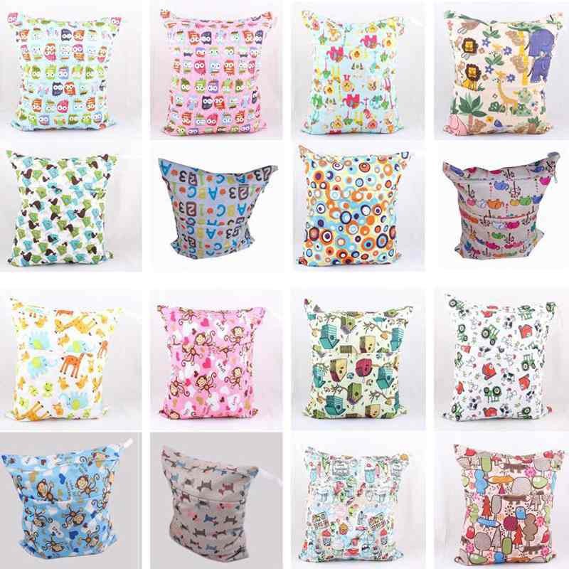 1PCS-Waterproof-Washable-Baby-Diaper-Nappy-Wet-Dry-Cloth-Storage-Zipper-Bag-Tote-Gift