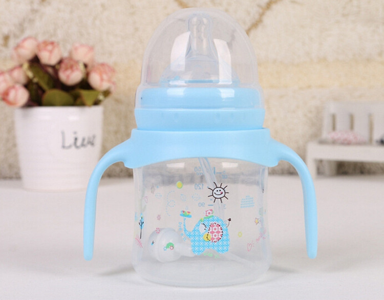 150ML Handle Plastic Baby Feeding Bottle Wide Mouth Baby Milk Bottle Copo Infantil Children Infant Children Kids Nursing Bottle (5)