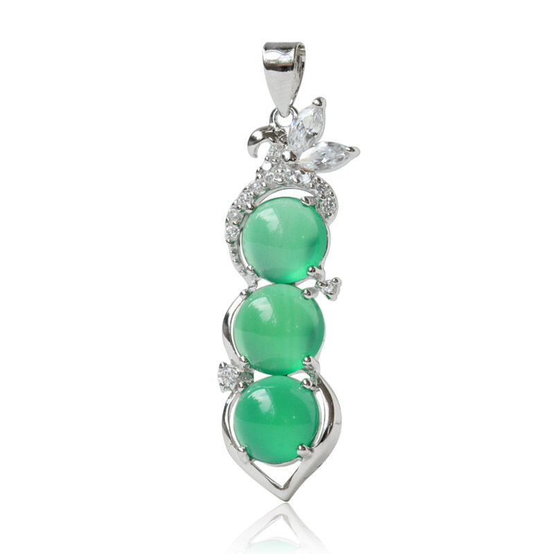 High Quality Top Brand Natural Icy Jadeite Jade Bean Pendant Inlaying