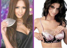 clear bikini bra inserts/silicone pads/breast enhancer/swimsuit push-up
