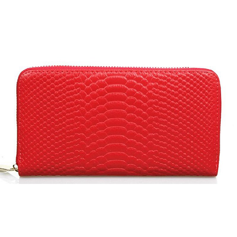 Genuine Leather Zipper long Wallets Women s Snake Pattern Organizer Clutch Wallet 2016 New Fashion Purse