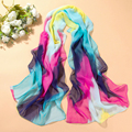 Newest arrive Women s Rainbow Color Gradient Chiffon Soft Long Beach Shawl Wrap Scarf