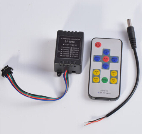 Free Shipping Mini RGB Controller SP101E RF Wireless Controller WS2811 WS2812B LED Strip Light Remote 5V