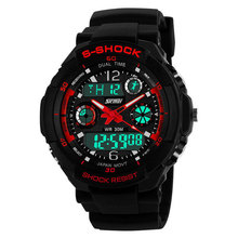 Electronic 30 metros Digital resistente al agua relojes de pulsera del deporte de hombre reloj Two Time Zone cronógrafo de cuarzo al aire reloj