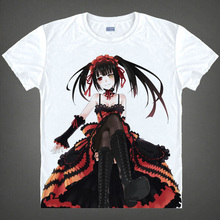DATE A LIVE T-shirts kawaii Japanese Anime tshirts Manga Shirts Cute Cartoon Kurumi Tokisaki Cosplay shirts 37172682128 tee 140