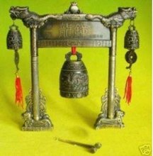 Rare Exquisite Tibetan Bronze Dragon feng shui Prayer Bell Free shipping