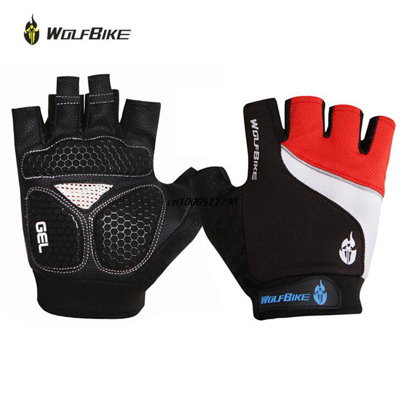WOLFBIKE Non-Slip Breathable Summer Sports Wear Women's Mens Bike Bicycle Cycling Cycle Gel Pad Short Half Finger Gloves