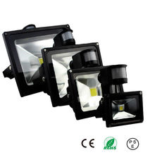 PIR LED flood light outdoor spotlight motion sensor floodlight 10W 20W 30W 50W IP65 AC85-256V Factory Direct Free Shipping