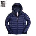 TIGER FORCE 2017 Men Fashion Down Jacket 90 White Duck Down Jacket Winter Down Coat Hood