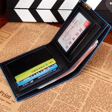 2014 New Fashion Brand Wallet Men Wallet Pu Leather Man Waterproof Billfold Colorful Men Purses Blue