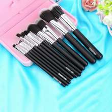 Black Golden Wood 12Pcs Blending Makeup Brush Kit Professional Cosmetic Set Make up Brushes Tools beauty