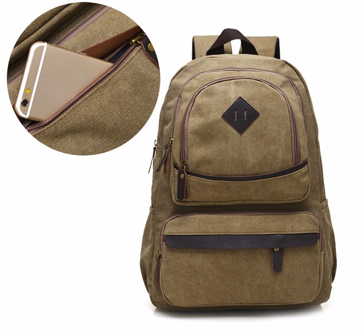 Fashion Cute Pig Nose Vintage High quality boy school bag Casual Travel Bags men Canvas Backpack (6)