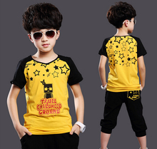 Summer Suits Children’s Clothing Set Kids Boys Clothes Sets Cotton T shirt + Half Pants 2 pieces Suit Kid Boy Casual Sport Suits