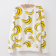 New 2015 autumn style Hoodies women Banana print women’s o-neck tracksuits Hoodies harajuku women Sweatshirts