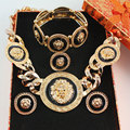 New Vintage Black Enamel Lion Head Myth Medusa Pendant Necklace Earrings Bangle Ring Fashion Party Jewelry
